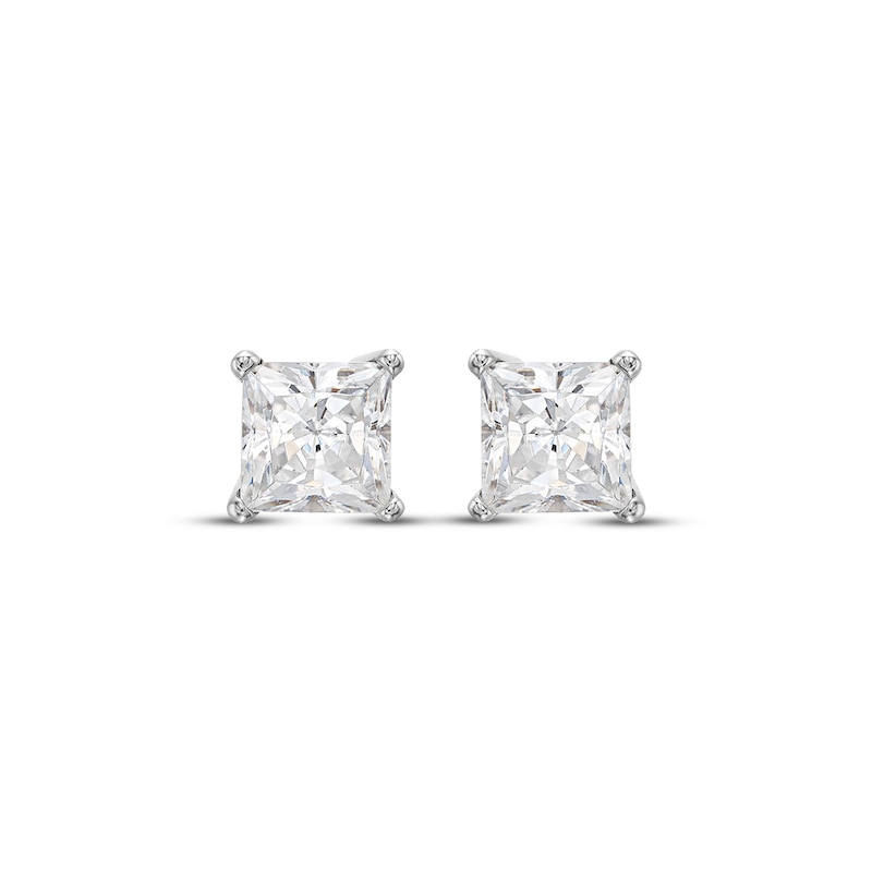 Main Image 2 of Previously Owned KAY Lab-Grown Diamonds Princess-Cut Solitaire Stud Earrings 1 ct tw 14K White Gold (F/SI2)