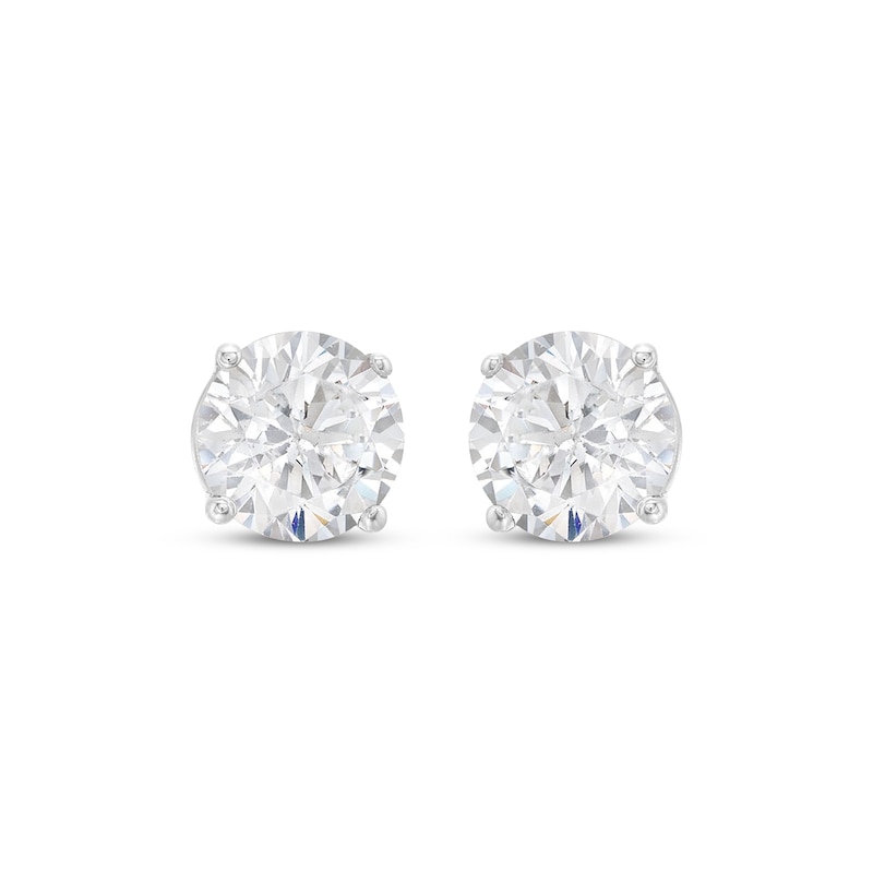 Main Image 2 of Previously Owned KAY Lab-Grown Diamonds Solitaire Stud Earrings 2 ct tw 14K White Gold (F/VS2)