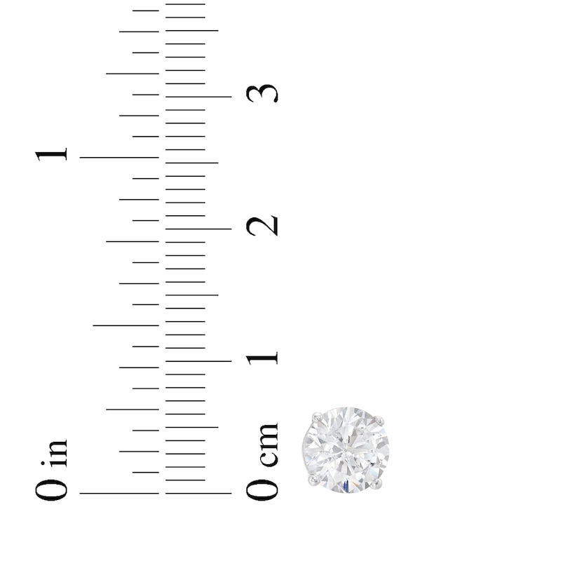 Main Image 5 of Previously Owned KAY Lab-Grown Diamonds Solitaire Stud Earrings 2 ct tw 14K White Gold (F/VS2)