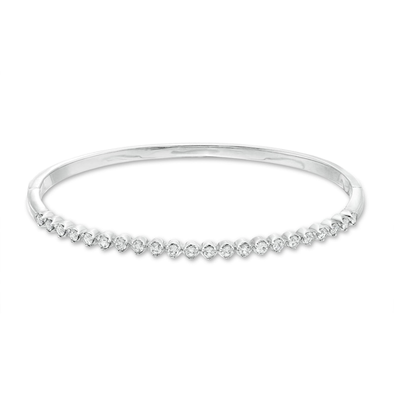 Main Image 1 of Previously Owned Lab-Grown Diamonds by KAY Bangle Bracelet 1 ct tw 14K White Gold