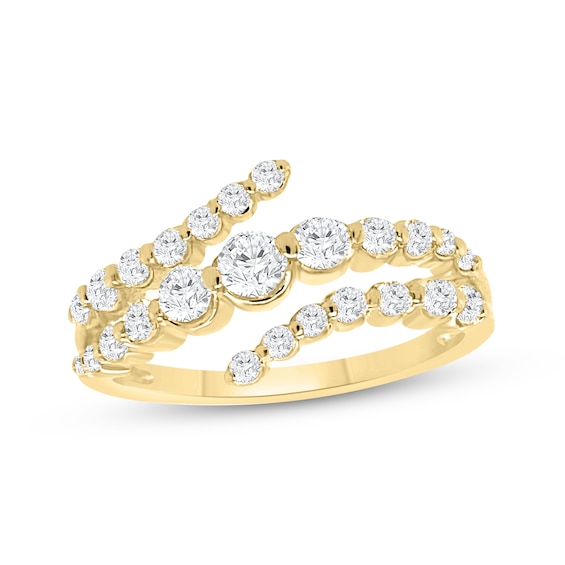 Previously Owned Lab-Created Diamonds by KAY Graduated Spiral Ring 3/4 ct tw 14K Yellow Gold