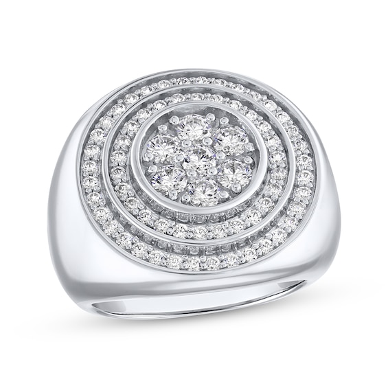 Previously Owned Men's Lab-Created Diamonds by KAY Ring 2 ct tw Round-cut 14K White Gold