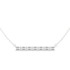 Thumbnail Image 1 of Previously Owned Lab-Grown Diamonds by KAY Baguette & Round-Cut Bar Necklace 1/2 ct tw 14K White Gold 18&quot;