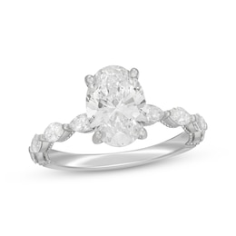 Previously Owned Neil Lane Artistry Oval-Cut Lab-Grown Diamond Engagement Ring 2-5/8 ct tw 14K White Gold