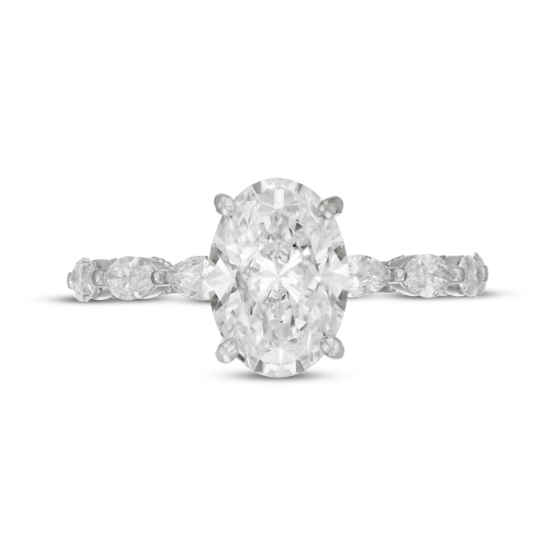 Main Image 3 of Previously Owned Neil Lane Artistry Oval-Cut Lab-Grown Diamond Engagement Ring 2-5/8 ct tw 14K White Gold