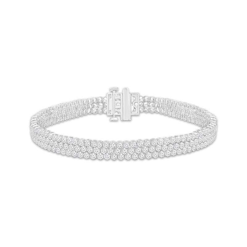 Main Image 1 of Previously Owned Lab-Grown Diamonds by KAY Triple-Row Bracelet 6 ct tw 10K White Gold 7.25&quot;