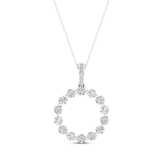 Previously Owned Lab-Created Diamonds by KAY Circle Necklace 1 ct tw 14K White Gold 18”