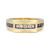 Thumbnail Image 4 of Previously Owned Men's Brown & Black Diamond Wedding Band 1/2 ct tw 10K Yellow Gold