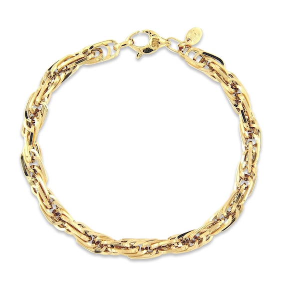Previously Owned Oval Link Twist Bracelet 10K Yellow Gold 7.5"