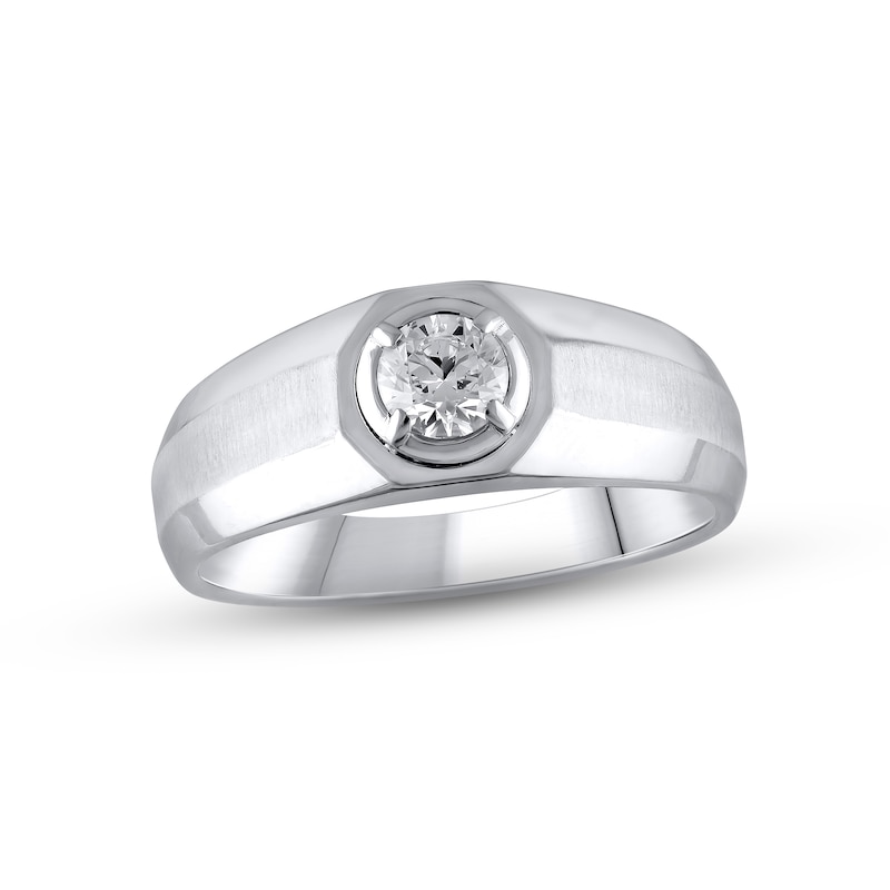 Previously Owned Men's Lab-Created Diamonds by KAY Wedding Band 1/2 ct tw 14K White Gold