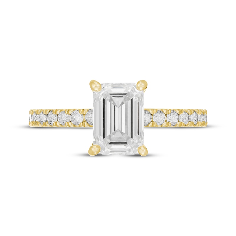 Main Image 3 of Previously Owned Neil Lane Artistry Emerald-Cut Lab-Grown Diamond Engagement Ring 2-1/2 ct tw 14K Yellow Gold Size 6.5