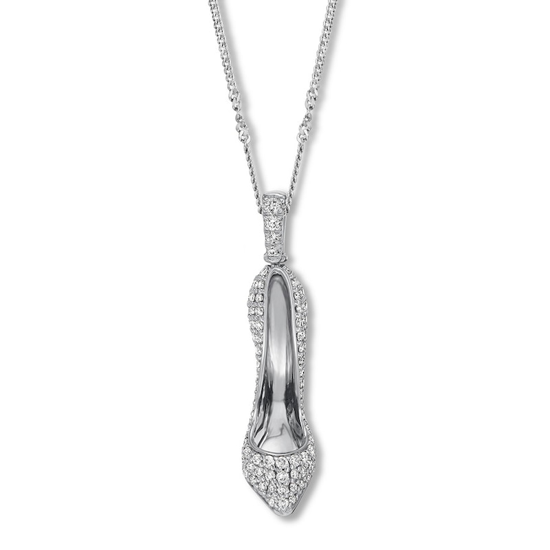 Main Image 2 of Previously Owned Emmy London Diamond Shoe Necklace 1/2 ct tw 10K White Gold 20&quot;