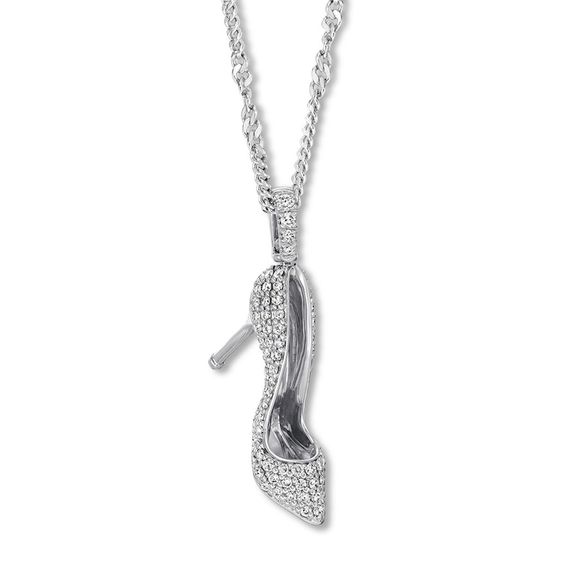 Main Image 3 of Previously Owned Emmy London Diamond Shoe Necklace 1/2 ct tw 10K White Gold 20&quot;