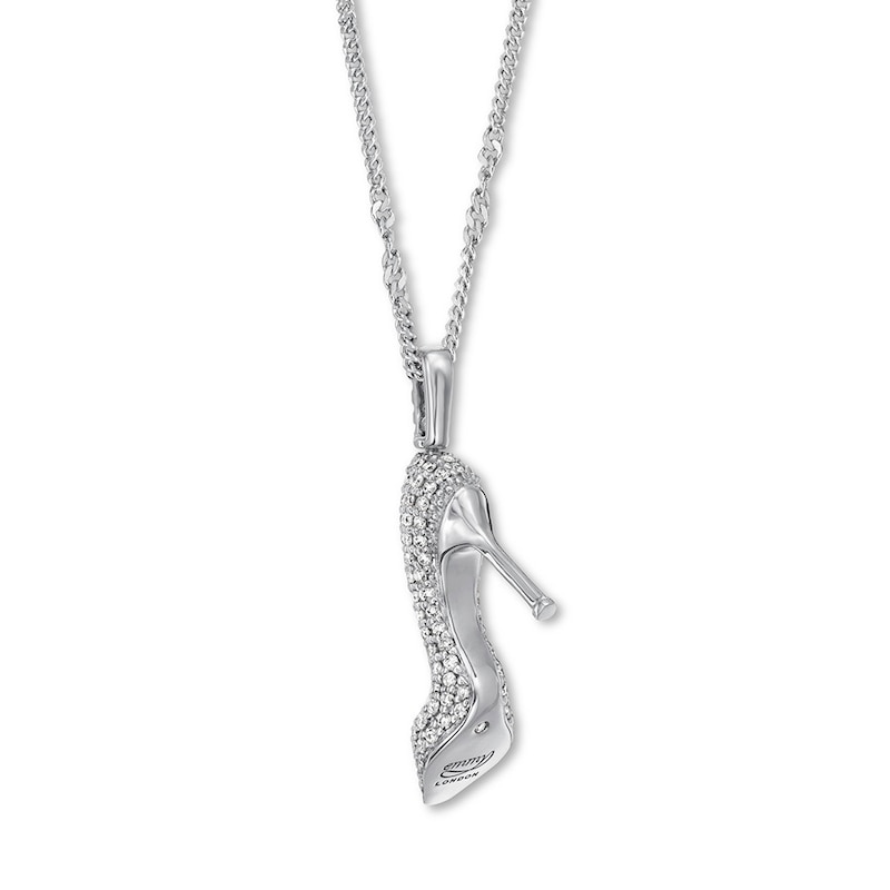 Main Image 4 of Previously Owned Emmy London Diamond Shoe Necklace 1/2 ct tw 10K White Gold 20&quot;