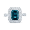 Thumbnail Image 3 of Previously Owned Octagon-Cut London Blue Topaz & Round-Cut Diamond Engagement Ring 7/8 ct tw 14K White Gold