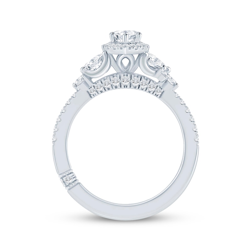 Main Image 3 of Previously Owned Monique Lhuillier Bliss Diamond Engagement Ring 1-1/8 ct tw Marquise & Round-cut 18K White Gold