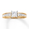 Thumbnail Image 1 of Previously Owned Diamond Engagement Ring 1-1/4 cttw Princess 14K Two-Tone Gold