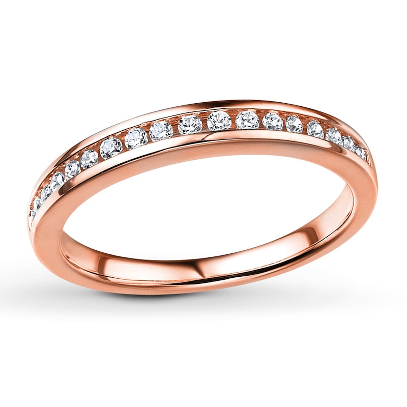 Main Image 1 of Previously Owned Diamond Wedding Band 1/5 ct tw 14K Rose Gold