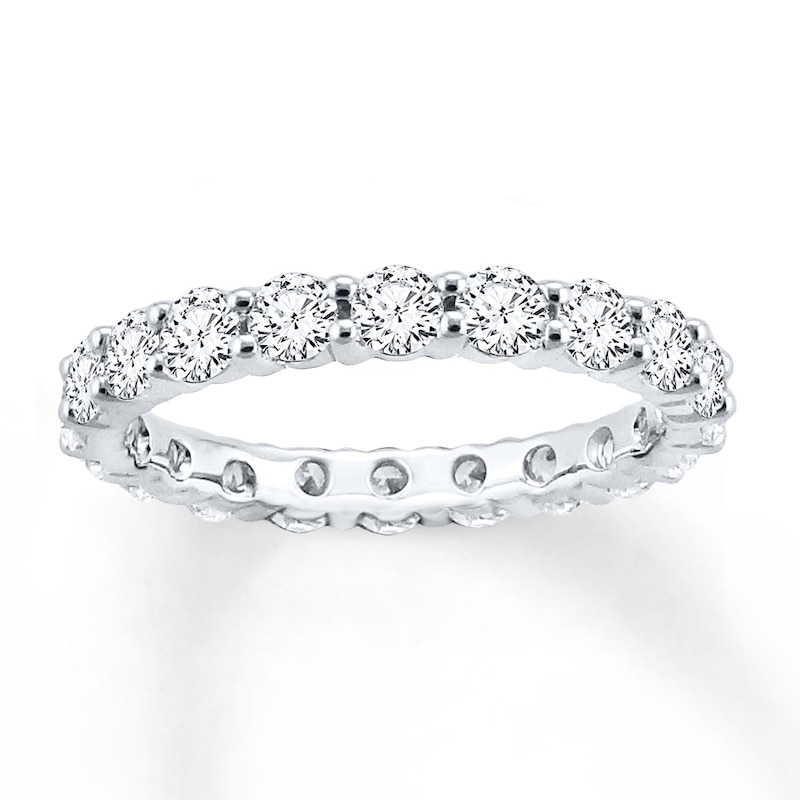 Main Image 1 of Previously Owned Diamond Eternity Ring 2 ct tw Round-cut 14K White Gold