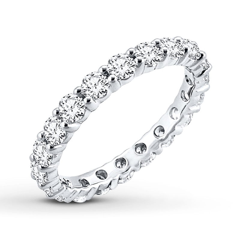 Main Image 4 of Previously Owned Diamond Eternity Ring 2 ct tw Round-cut 14K White Gold