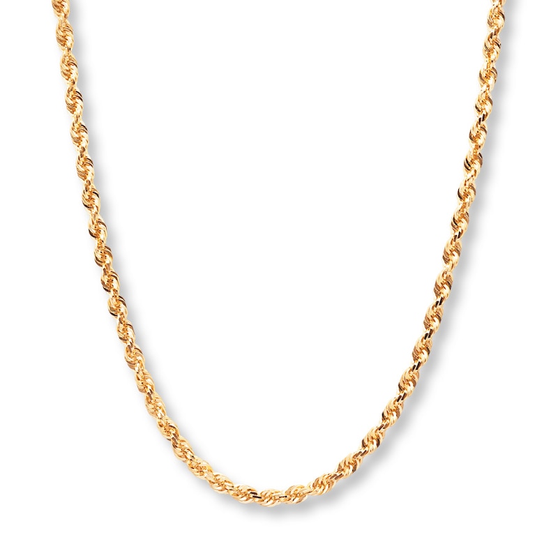 Previously Owned Solid Rope Chain 10K Yellow Gold 24"