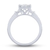 Thumbnail Image 2 of Previously Owned Diamond Engagement Ring 3/4 ct tw Round/Baguette 14K White Gold