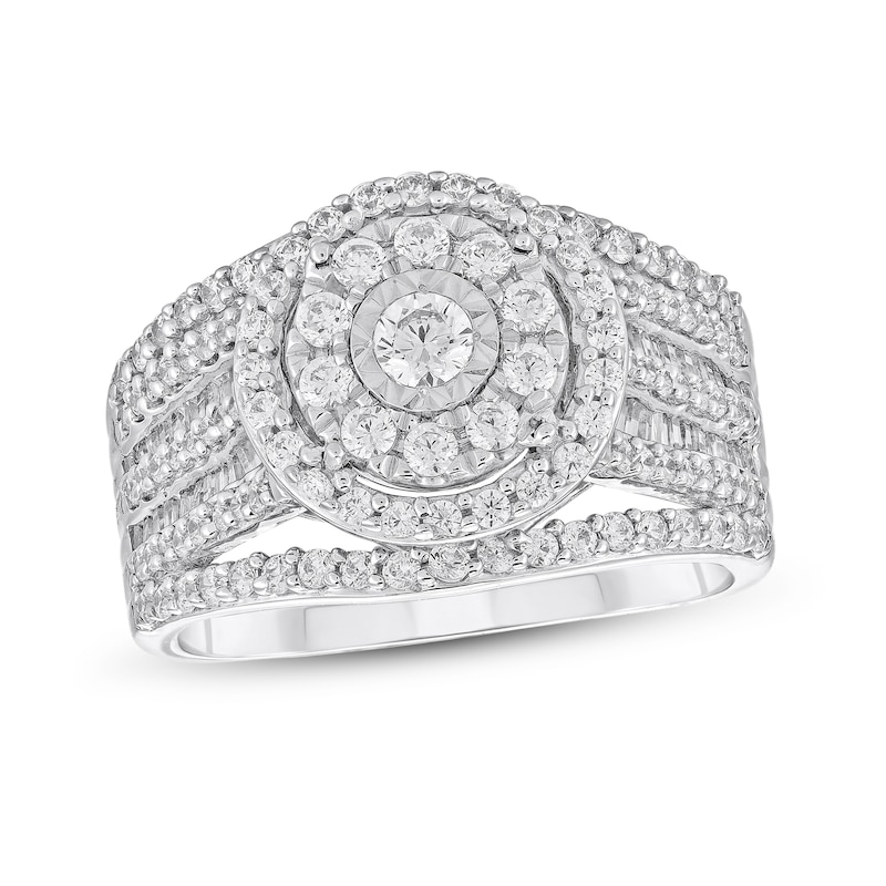 Main Image 1 of Previously Owned Diamond Engagement Ring 1-1/2 ct tw Round-cut 10K White Gold