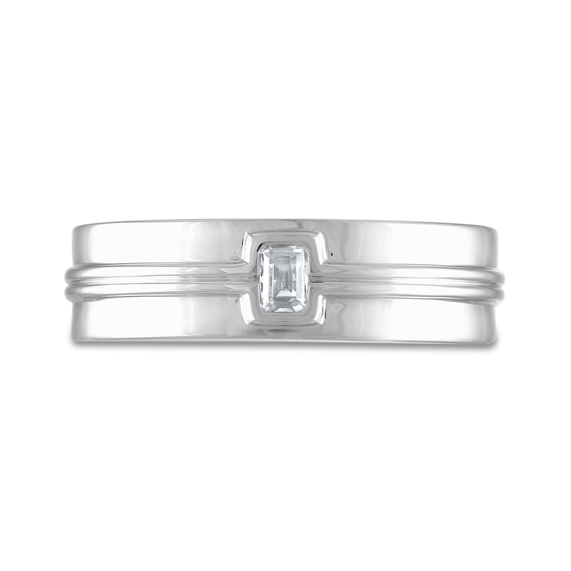 Main Image 3 of Previously Owned Diamond Band 1/10 ct tw Emerald-Cut 14K White Gold