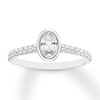 Thumbnail Image 0 of Previously Owned Diamond Engagement Ring 3/4 ct tw Oval/Round 14K White Gold