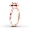 Thumbnail Image 2 of Previously Owned Diamond Flower Promise Ring 1/8 ct tw Round-cut 10K Rose Gold