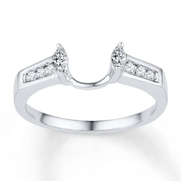 Previously Owned Diamond Enhancer Ring 1/4 ct tw Marquise-cut 10K White Gold