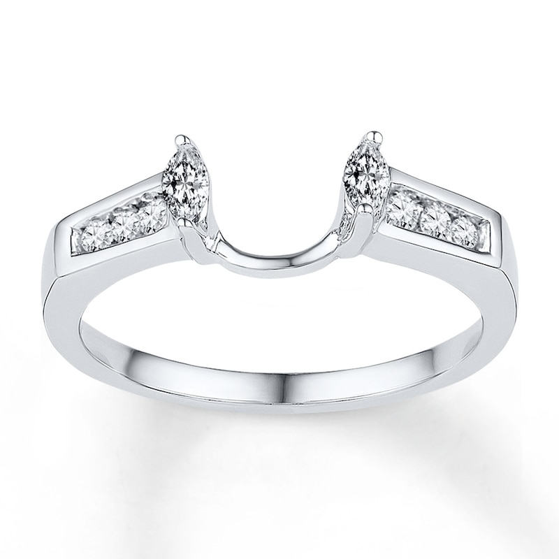 Main Image 1 of Previously Owned Diamond Enhancer Ring 1/4 ct tw Marquise-cut 10K White Gold