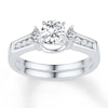 Thumbnail Image 2 of Previously Owned Diamond Enhancer Ring 1/4 ct tw Marquise-cut 10K White Gold