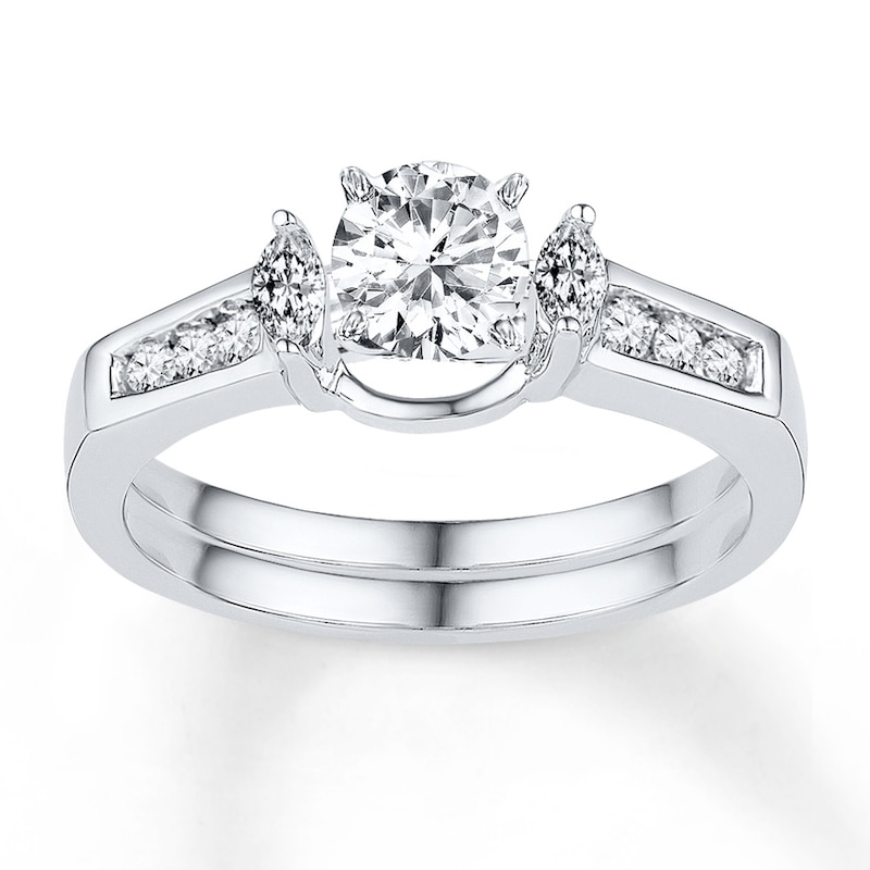 Main Image 2 of Previously Owned Diamond Enhancer Ring 1/4 ct tw Marquise-cut 10K White Gold