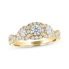 Thumbnail Image 0 of THE LEO Ideal Cut Round-Cut Diamond Three-Stone Engagement Ring 1 ct tw 14K Yellow Gold