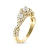 Thumbnail Image 1 of THE LEO Ideal Cut Round-Cut Diamond Three-Stone Engagement Ring 1 ct tw 14K Yellow Gold