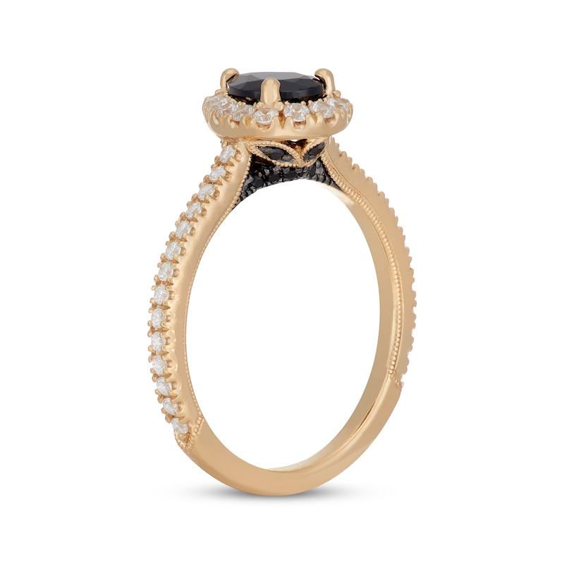 Main Image 3 of Neil Lane Pear-Shaped Black & White Diamond Engagement Ring 1-1/8 ct tw 14K Yellow Gold