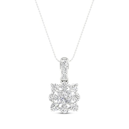 Lab-Grown Diamonds by KAY Princess-Cut Necklace 1 ct tw 14K White Gold