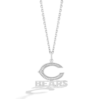 True Fans Las Vegas Raiders 1/5 CT. T.W. Diamond and Enamel Reversible  Shield Necklace in Sterling Silver