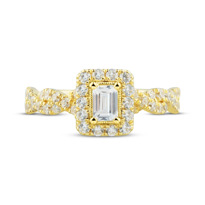 Main Image 3 of Emerald-Cut Diamond Engagement Ring 1 ct tw 14K Yellow Gold