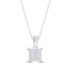 Thumbnail Image 1 of Princess-Cut Diamond Quad Necklace 1/2 ct tw 10K White Gold 18&quot;