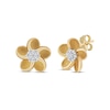 Thumbnail Image 1 of Diamond Plumeria Flower Stud Earrings 1/10 ct tw 10K Yellow Gold