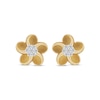 Thumbnail Image 2 of Diamond Plumeria Flower Stud Earrings 1/10 ct tw 10K Yellow Gold