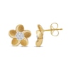 Thumbnail Image 3 of Diamond Plumeria Flower Stud Earrings 1/10 ct tw 10K Yellow Gold