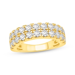 Lab-Grown Diamonds by KAY Two-Row Anniversary Band 2 ct tw 14K Yellow Gold