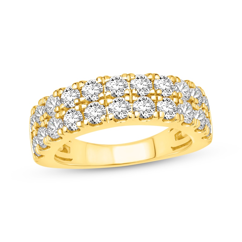 Main Image 1 of Lab-Grown Diamonds by KAY Two-Row Anniversary Band 2 ct tw 14K Yellow Gold