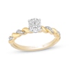 Thumbnail Image 0 of Hallmark Diamonds Multi-Stone Twist Shank Promise Ring 1/4 ct tw 10K Two-Tone Gold