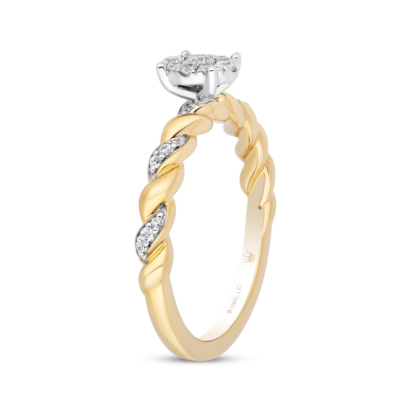 Hallmark Diamonds Multi-Stone Twist Shank Promise Ring 1/4 ct tw 10K Two-Tone Gold