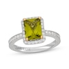 Thumbnail Image 1 of Neil Lane Radiant-Cut Peridot & Diamond Halo Engagement Ring 1/2 ct tw 14K White Gold