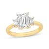 Thumbnail Image 1 of Memories Moments Magic Lab-Grown Diamonds by KAY Emerald-Cut & Trapezoid-Cut Three-Stone Engagement Ring 4-1/6 ct tw 14K Yellow Gold